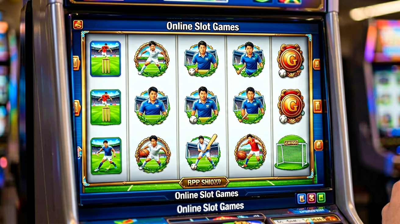 slot game reel symbol grid ကို အနီးကပ်ပြသထားသည့် Online Slot Games ဟု ခေါင်းစဉ်တပ်ထားသော ဂိမ်းစက်မျက်နှာပြင်ပုံ