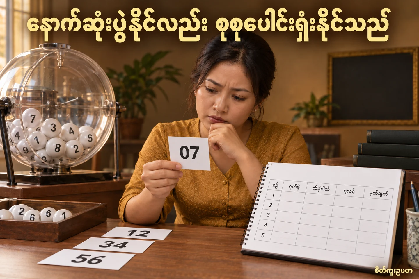 နောက်ဆုံးထီ entry နိုင်သော်လည်း session တစ်ခုလုံး အရှုံးရှိသေးသလား — စိတ်ကူးထီဆိုင်ရာ သရုပ်ဖော်ပုံ။