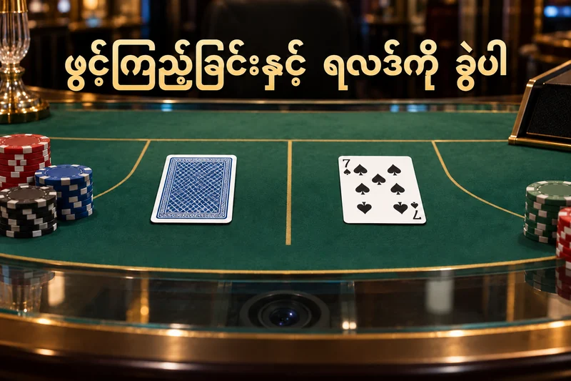 ဖုံးထားသော ဘက်ကာရာဖဲကို ဖွင့်ကြည့်သည့် လုပ်ဆောင်ချက်နှင့် တကယ့်ဖဲကို ခွဲပြထားပုံ